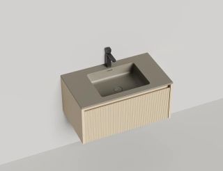 Подвесная тумба Salini Domino 27D208ON 80см шпон/гладкий фасад Onda Plus